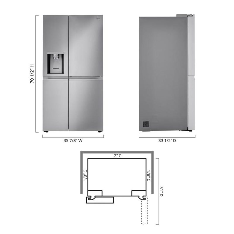 Side-by-Side Refrigerators |  LG 27 cu.ft. Side by Side Door-in-Door Refrigerator – LRSDS2706S Stainless Steel Refrigerators Side-by-Side Refrigerators