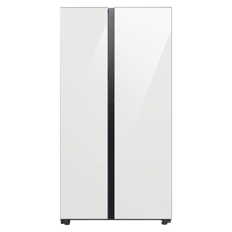 Side-by-Side Refrigerators |  Samsung Bespoke 28-cu. ft. Smart Side-by-Side Refrigerator with Beverage Center in White Glass White Refrigerators Side-by-Side Refrigerators