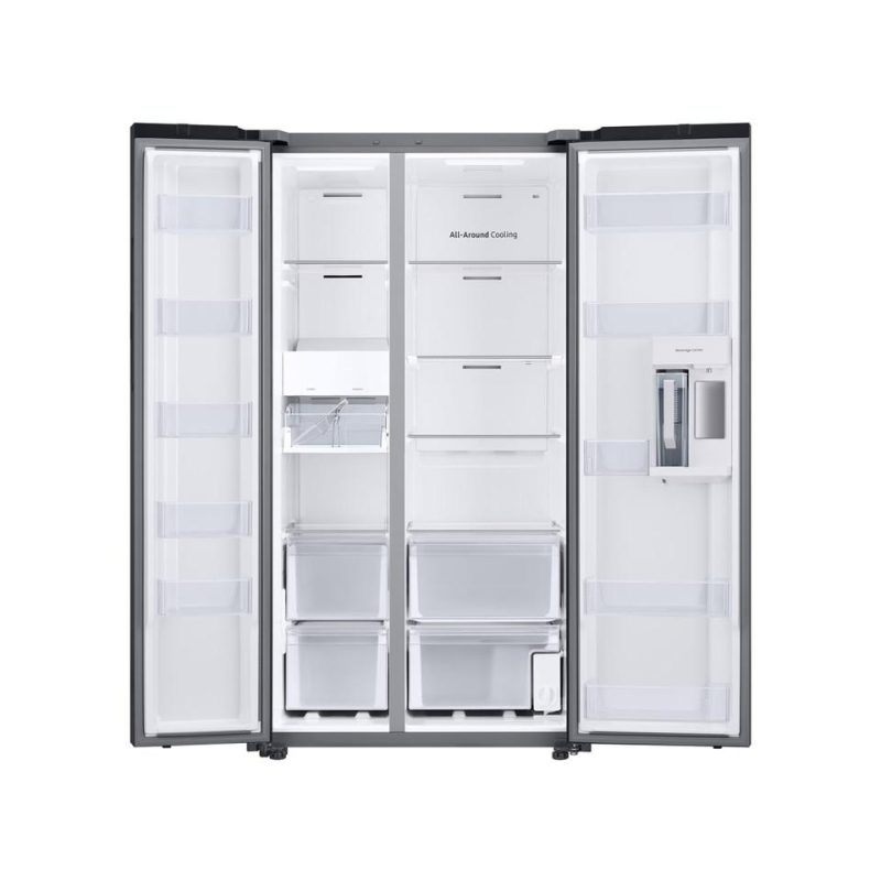 Side-by-Side Refrigerators |  Samsung Bespoke 28-cu. ft. Smart Side-by-Side Refrigerator with Beverage Center in White Glass White Refrigerators Side-by-Side Refrigerators