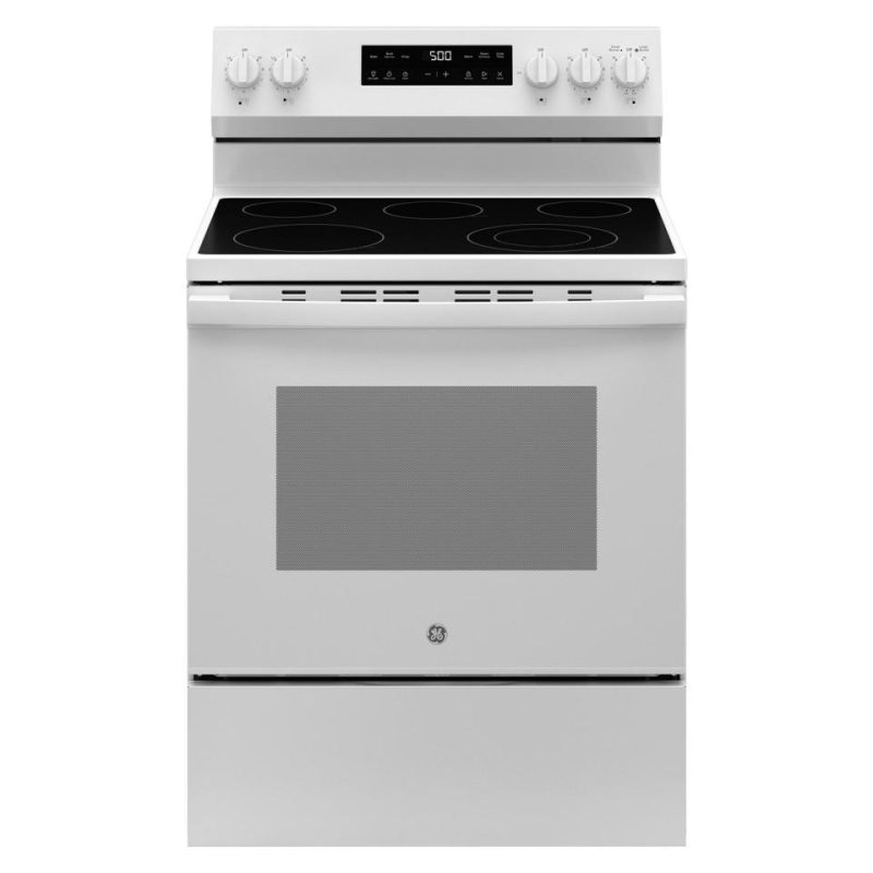 Electric Ranges |  GE 30 in. 5 Element Free-Standing Electric Range in White with Crisp Mode – GRF500PVWW White Electric Ranges Electric Ranges