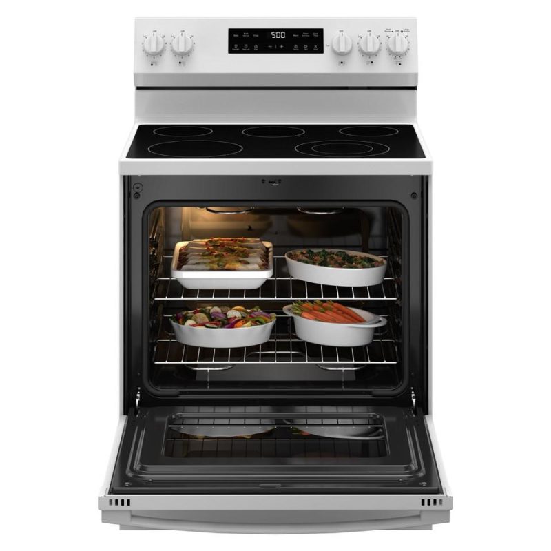 Electric Ranges |  GE 30 in. 5 Element Free-Standing Electric Range in White with Crisp Mode – GRF500PVWW White Electric Ranges Electric Ranges