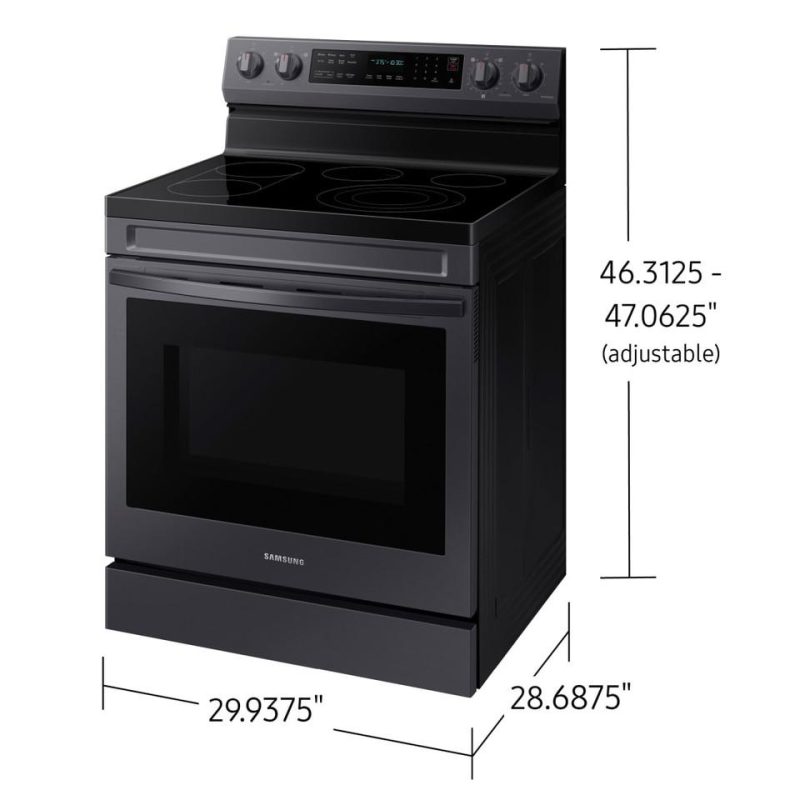 Electric Ranges |  Samsung 6.3 cu. ft. Smart Freestanding Electric Range – NE63A6711SG Black Electric Ranges Black