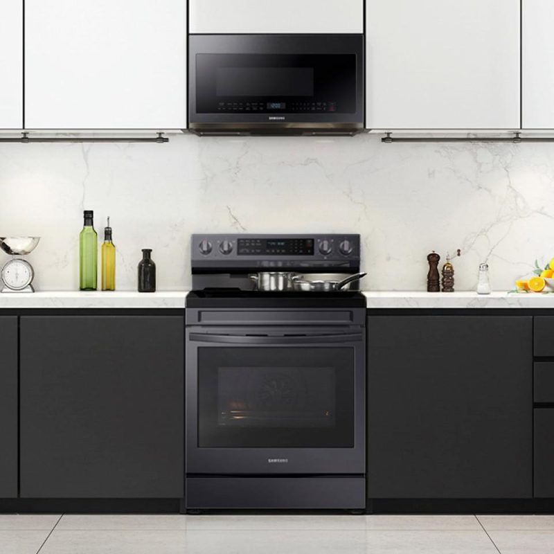 Electric Ranges |  Samsung 6.3 cu. ft. Smart Freestanding Electric Range – NE63A6711SG Black Electric Ranges Black