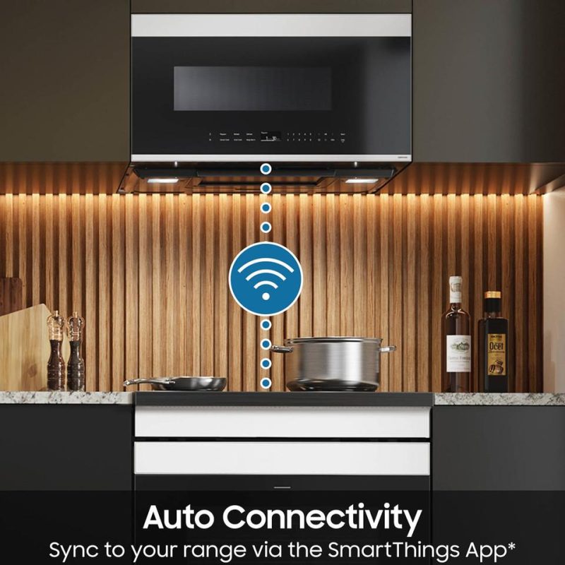 Over The Range Microwaves |  Samsung Bespoke Smart 2.1 cu. ft. Over-the-Range Microwave with Auto Connectivity & LCD Display – ME21DB670012 White Microwaves Over The Range Microwaves